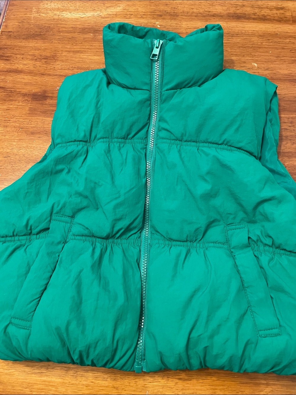 Love Tree Kids Green Puffer Vest with High Collar